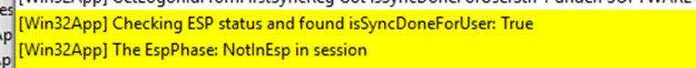 After deleting the sidecar csp registry keys and rebooting the device, the IME was no longer stuck in the ESP
