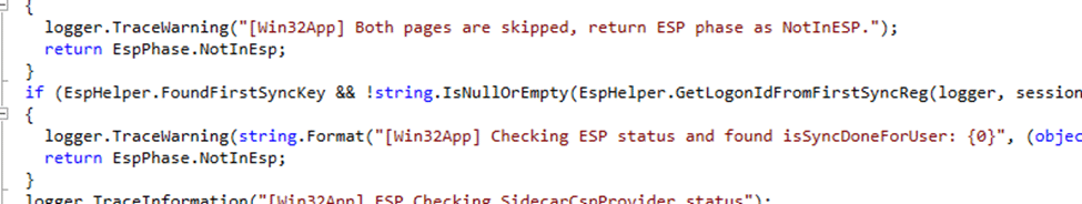 a snippet from the IME code that show how it tries to get the logon if from the fist sync reigstry key to determine if the sync is done for the user