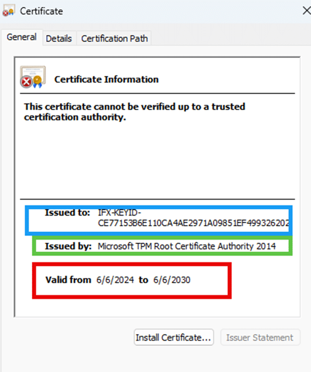 After downloading the CA 035 certificate we will spot it is valid from 6/6/2024
