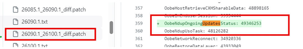 OobeNdupOngoingUpdateStatus. feature added