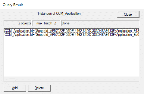 Two applications are deployed to this client.