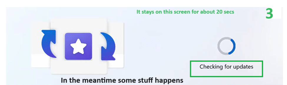 the Cloud Experience host will initialize the configuration and switch to a regular “Checking For Updates” window.