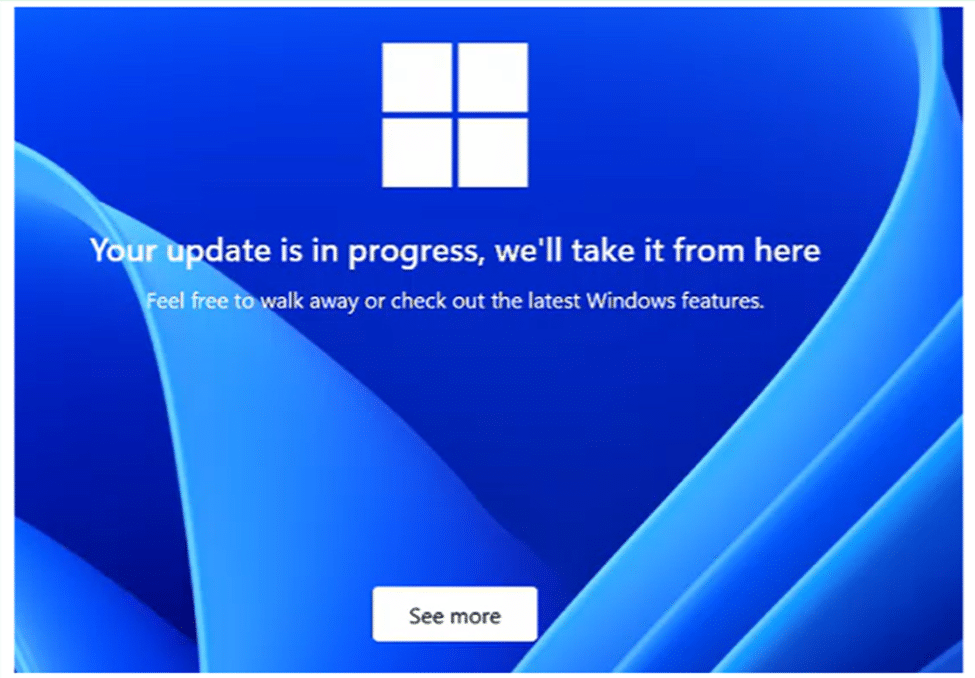 Your update is in progress: Quality Updates During out-of-box experience