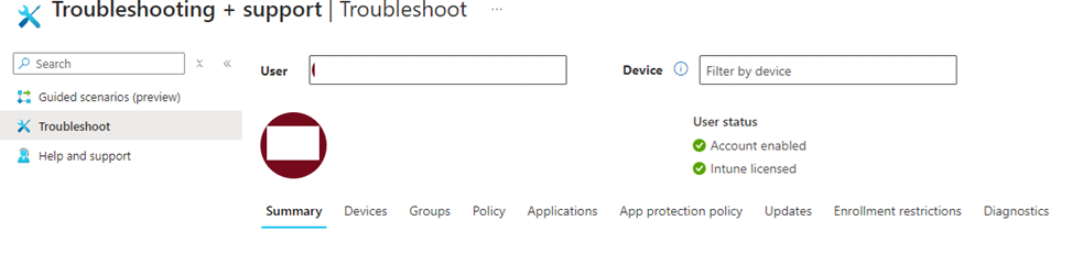 the user was licensed for Intune and Entra P1