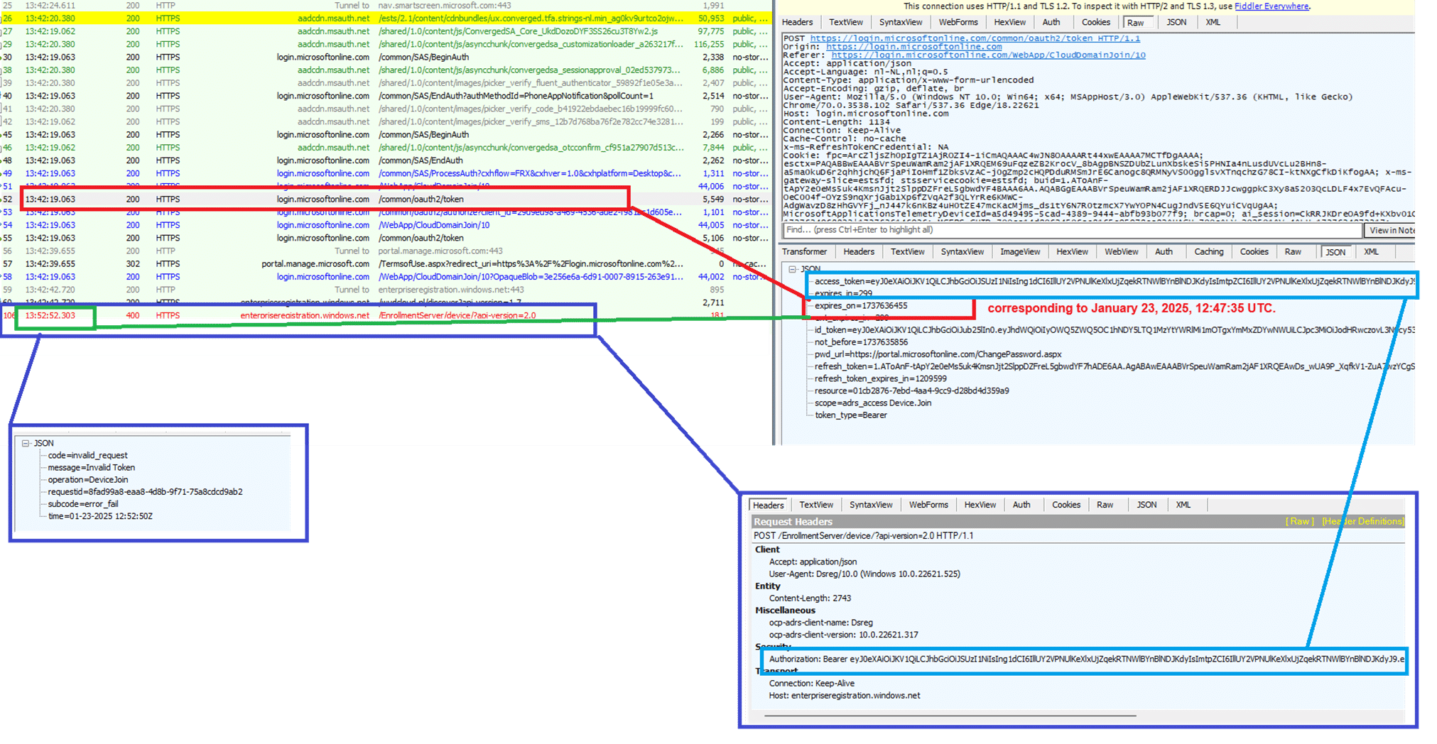 10 mintues delay between the token creation and trying to enroll the device into Entra ID
