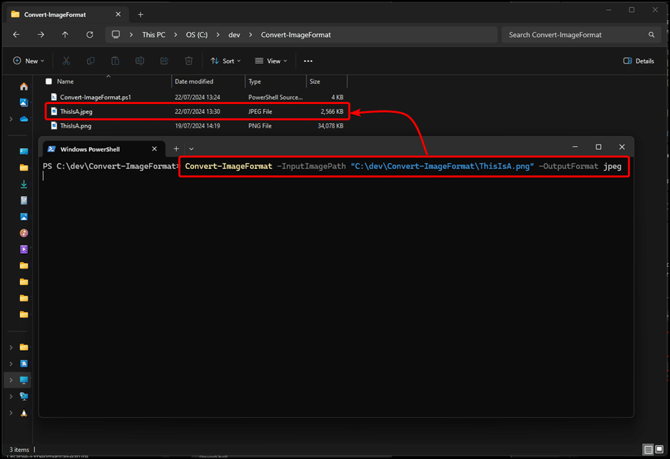 After running our Powershell script to covnert the image
