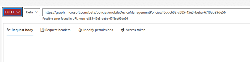 deleting the broken mdm policy