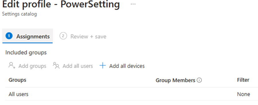 changing the energy saver policy to users instead of devices