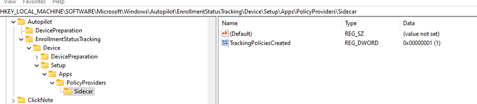 after the provisioning is completed, the IME will start checking if the tracking policies are set.