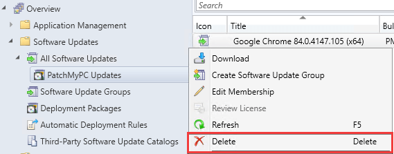 Delete specific update from a deployment package in ConfigMgr