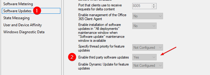 Enable Third Party Updates is Yes
