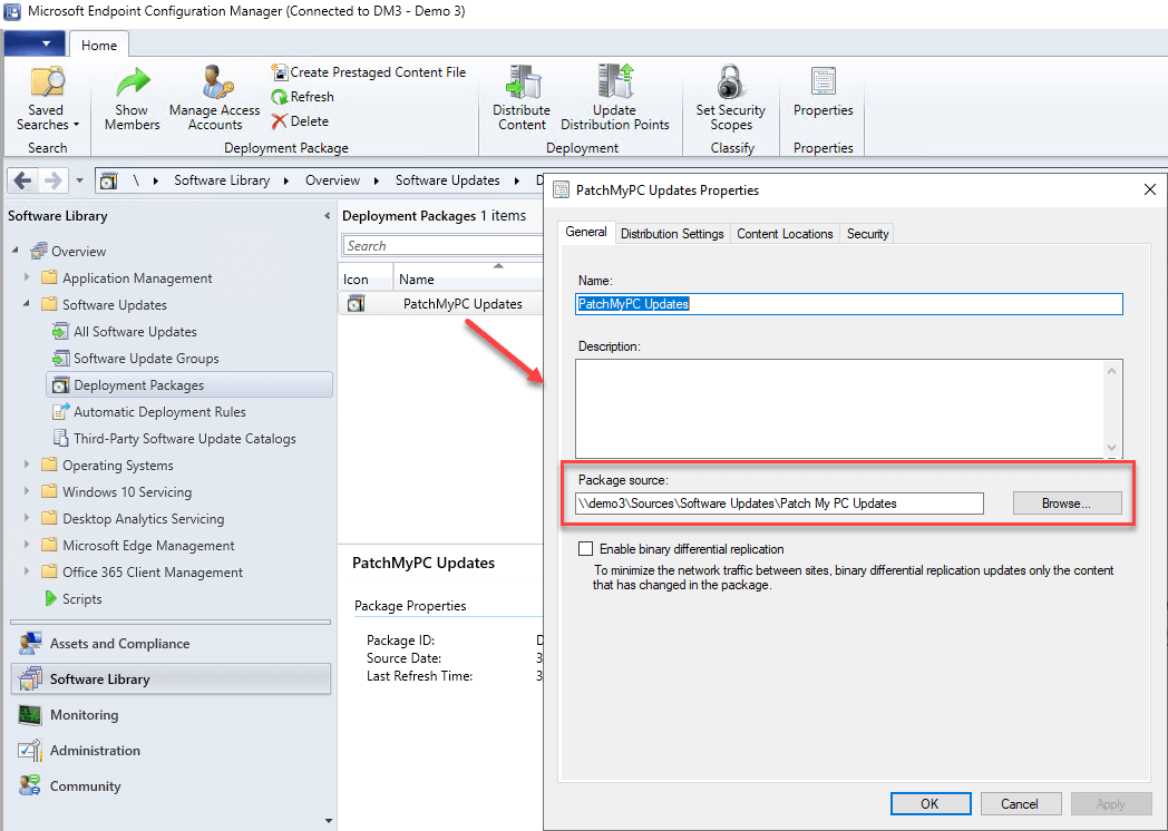 Failed to download content access denied - Deployment Package properties