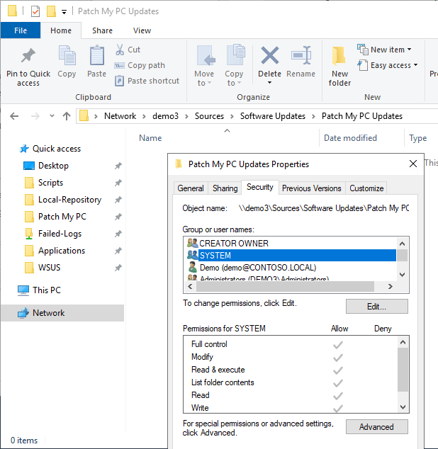 Failed to download content access denied - NTFS permissions