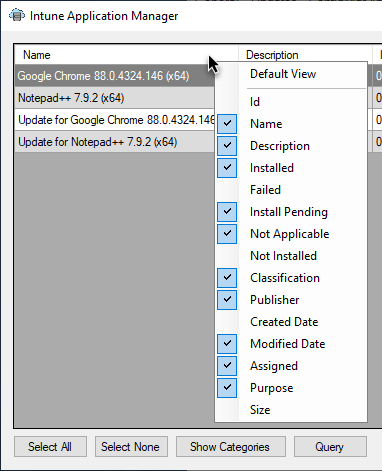 Adding more columns to the Intune Application Manager Utility view