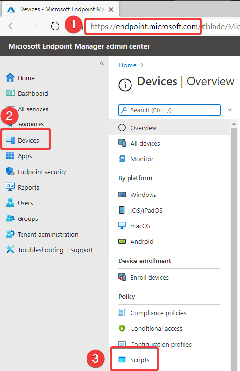 Intune  Devices  Scripts