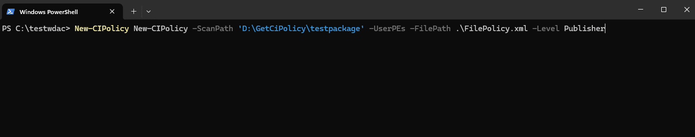 Creating a New-CIPolicy