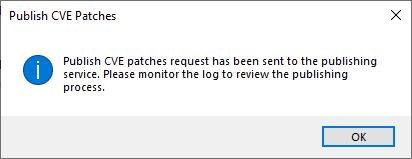 Publish CVE Patches Dialog Box