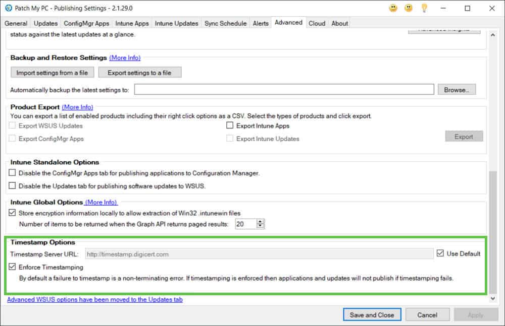 Patch My PC Publisher Timestamping