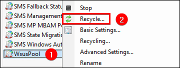 Recycle WsusPool in IIS