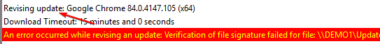 Revising update validation failed