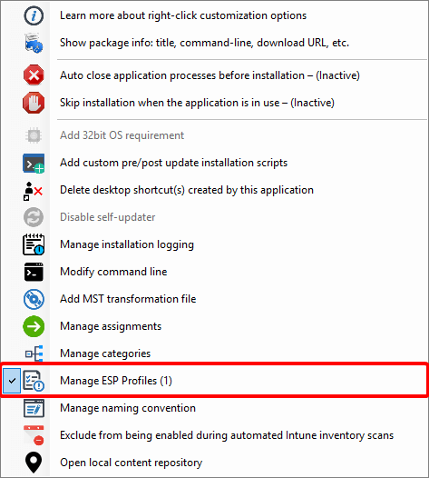 Manage ESP Profiles