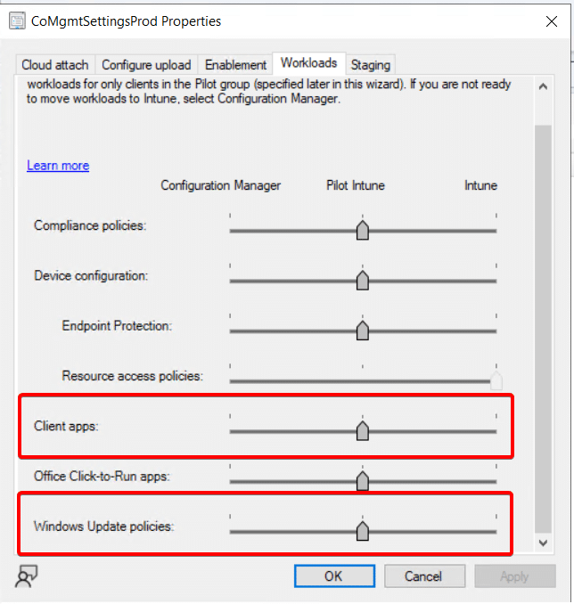 enable the ClientApps workload