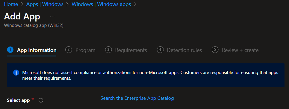 Search the Enterprise App Catalog