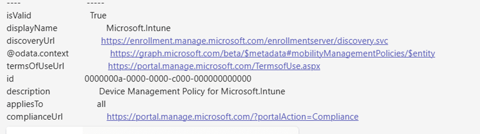checking the mdm policy id if it was valid