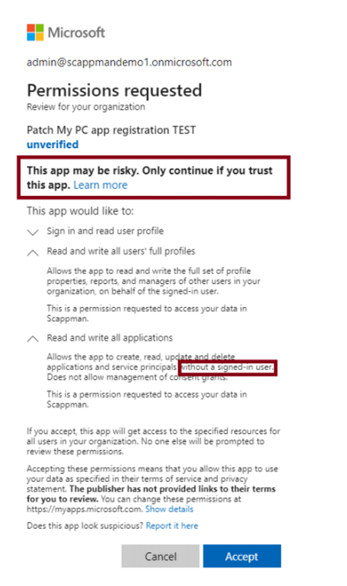 Service principal instead of user principal