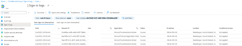 conditional access was not blocking the intune enrollment