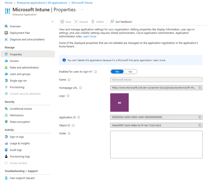 the mdm policy was enabled