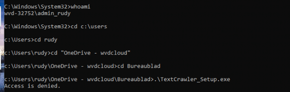 access is denied when trying to execute the file from the shadow admin account (local administrator protection) 0x80070043
