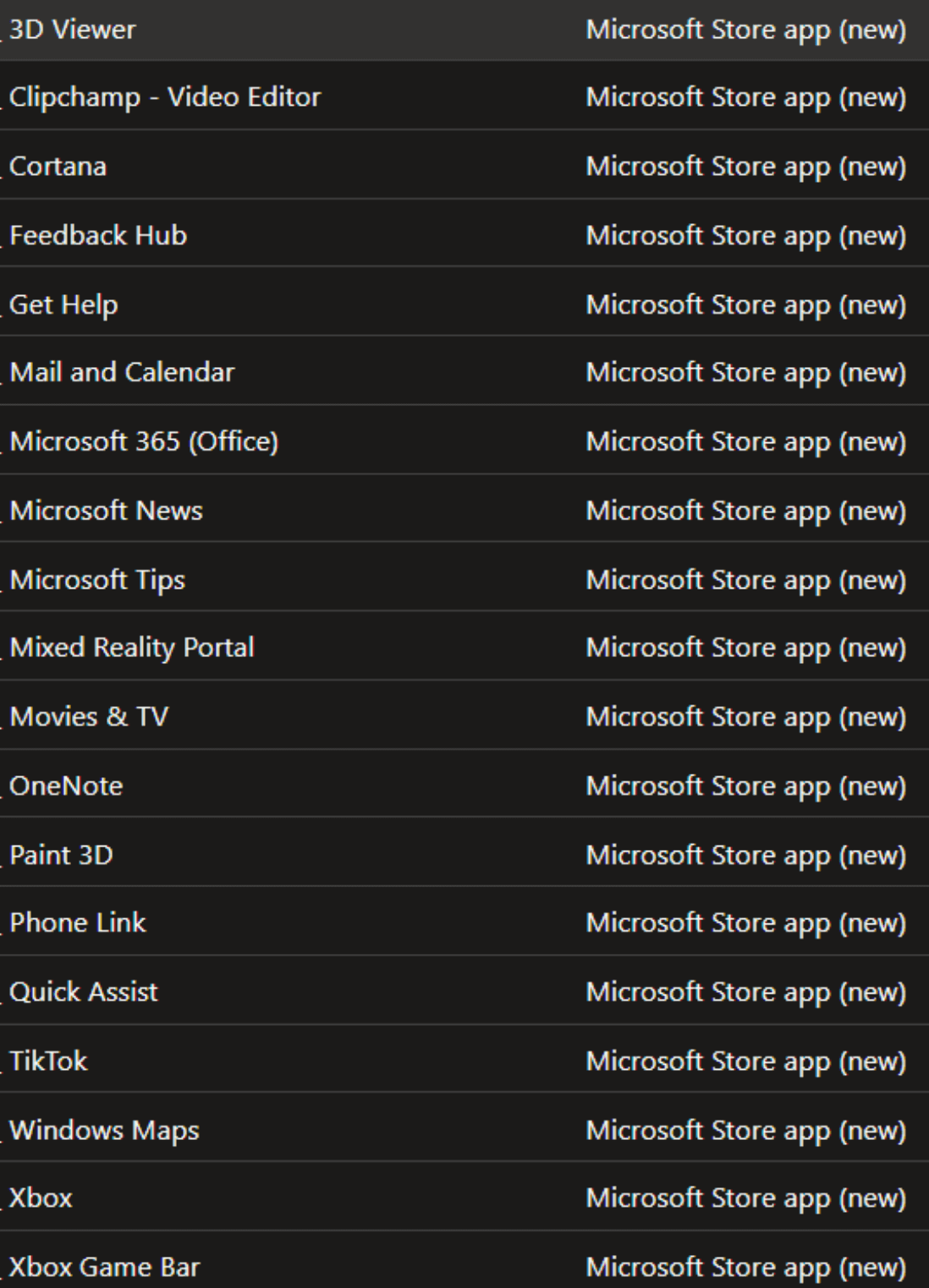 all store apps added with the uninstall group configured