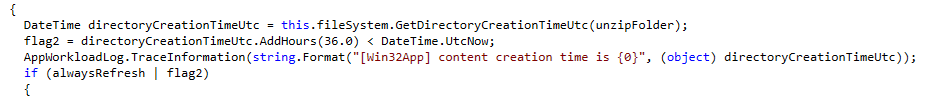 the IME detects the folder is less then 36 hours old it wil reuse that folder