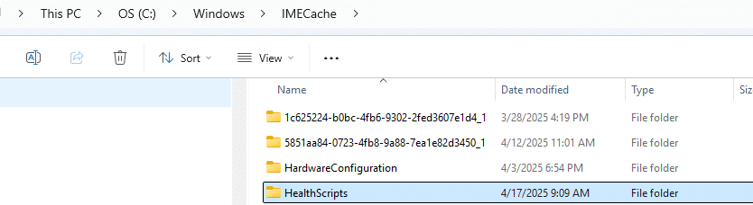 imecache folder contains some leftovers