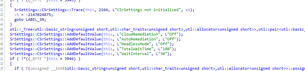 the Quick Machine Recovery settings defined in the srsettings.ini