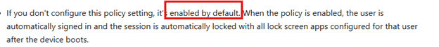 Automatic Restart Sign On asro is enabeld by default