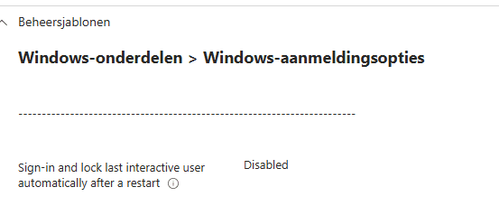 configure the Automatic Restart Sign On with a settings catealog