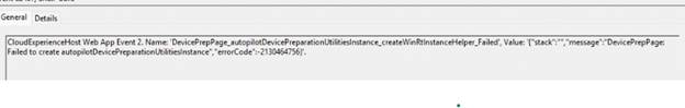 Error code: -2130464756 (0x80D07014 / MDM_E_DEVICE_PREPARATION_UTILITIES_FAILED)