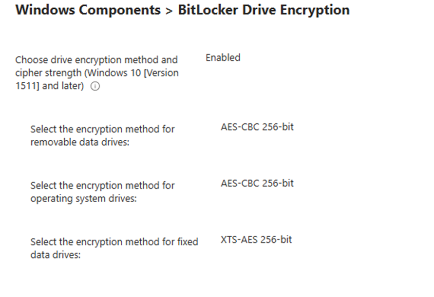 Bitlocker 256-bit Policy in Intune
