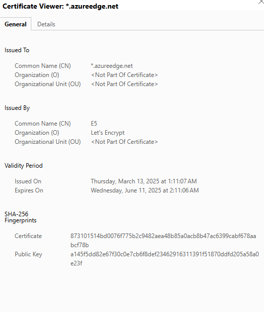 certificate expired for azreedge.net