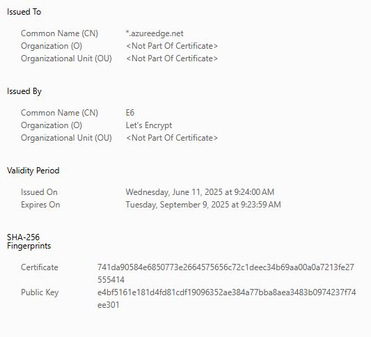 microsoft renewed the certificate.