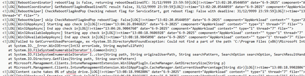 the appworkload log was empty during the Autopilot Device Preparation enrollment
