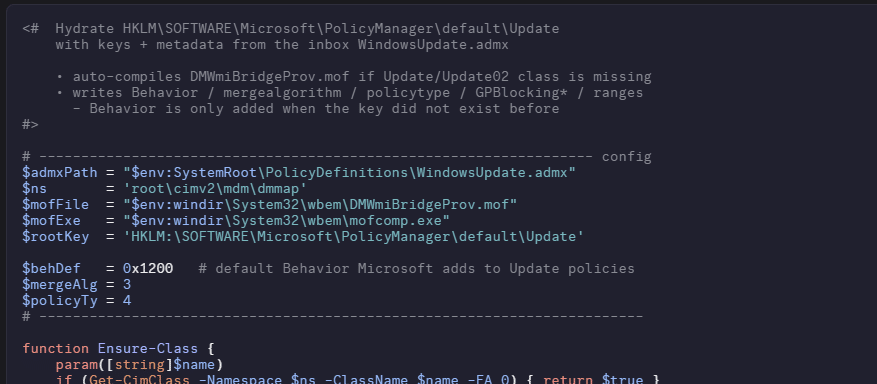powershell script to fix the Error code: -2016281112 (SyncML error 404)
Intune status: 65000