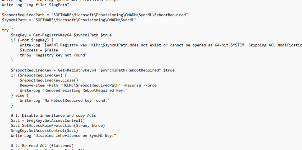 the powershell script to block the rebootrequired key
