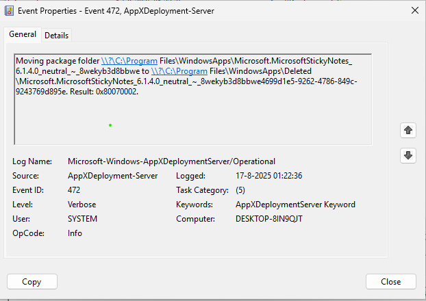 Remove Microsoft Store App Package