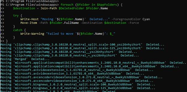 a powershell script to Prevent Store App Provisioning