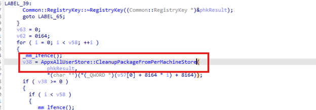 the cleanup package from per machine store function to Prevent Store App Provisioning