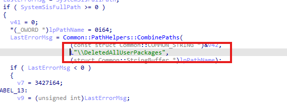 it will delete all user packages to Prevent Store App Provisioning