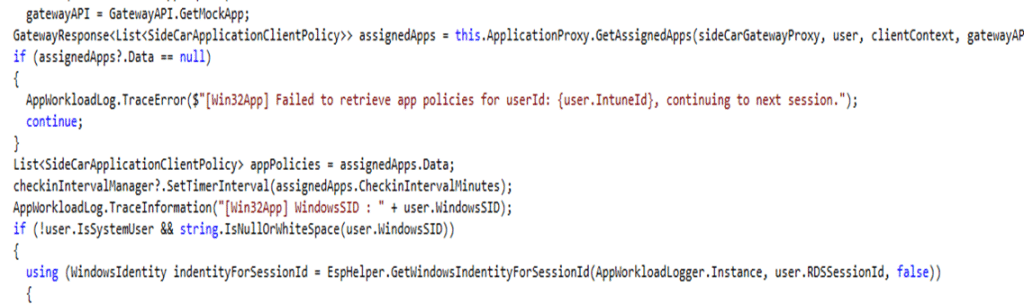 performing a webrequest to get the assigned apps